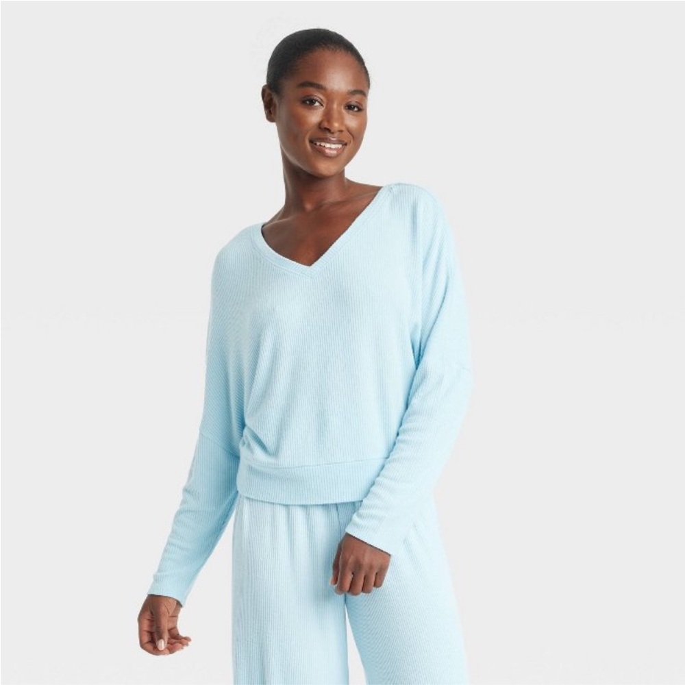 Women’s Cozy Ribbed Pullover Aiden Turquoise Blue